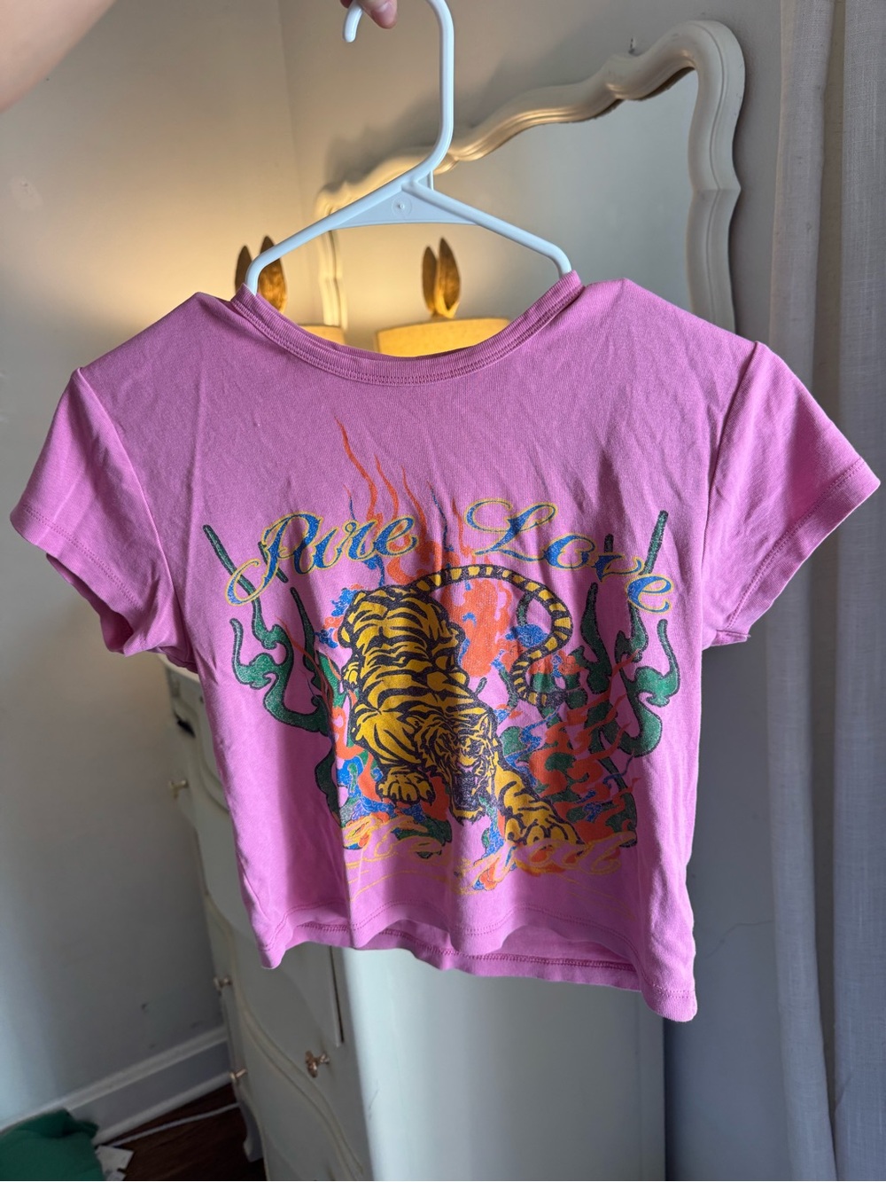 Urban Outfitters Pink Tiger Graphic Crop Tee